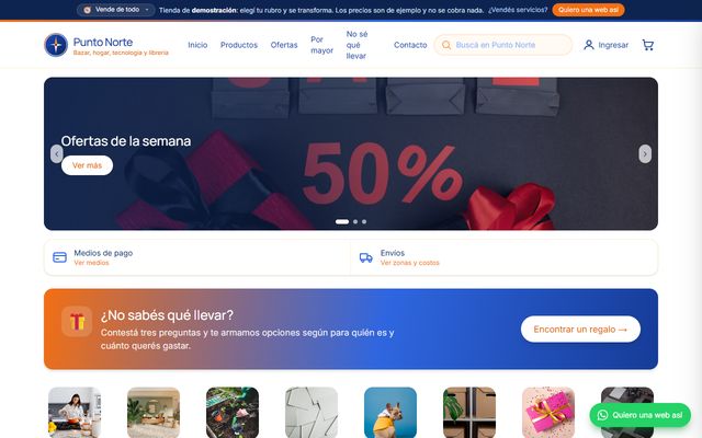 Tienda online de muestra de SumaPyme